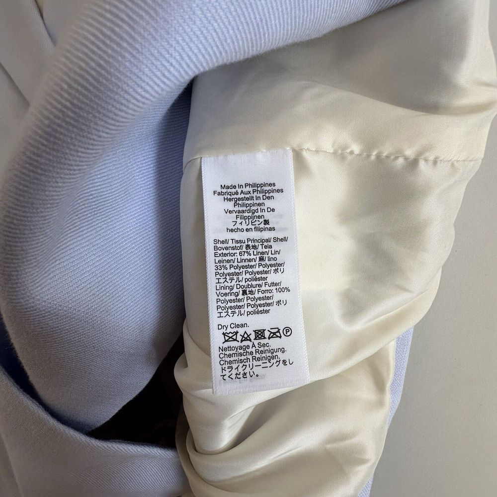 NWT 2024 J Crew Greta Blazer Stretch Linen Blend 18 PeriBreeze Blue Gold Button‎ - Picture 11 of 16